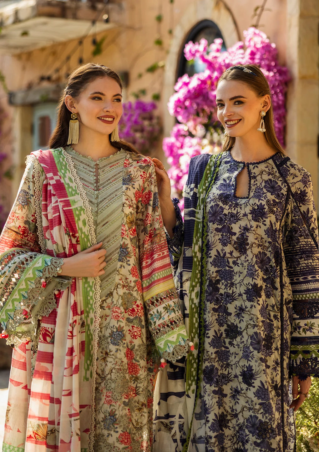 Alluring front sides of Digital Printed & Chikankari Lawn Dresses.