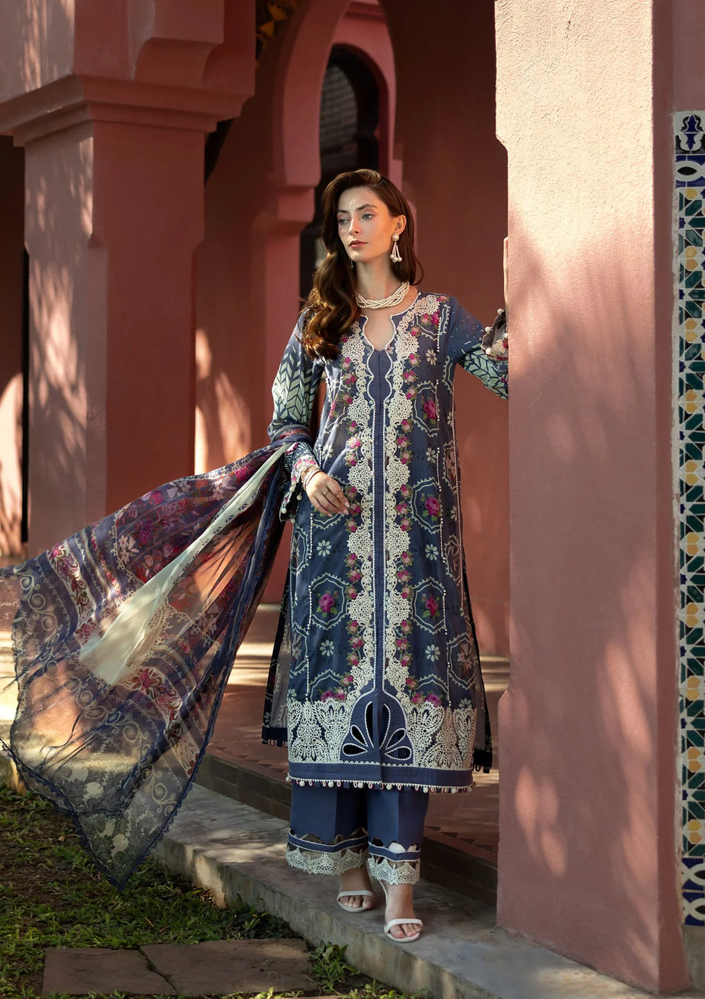 SYLVIE Digital Printed Lawn and Digital Printed Chiffon Dupatta from ELAF SIGNATURE COLLECTION 2025.