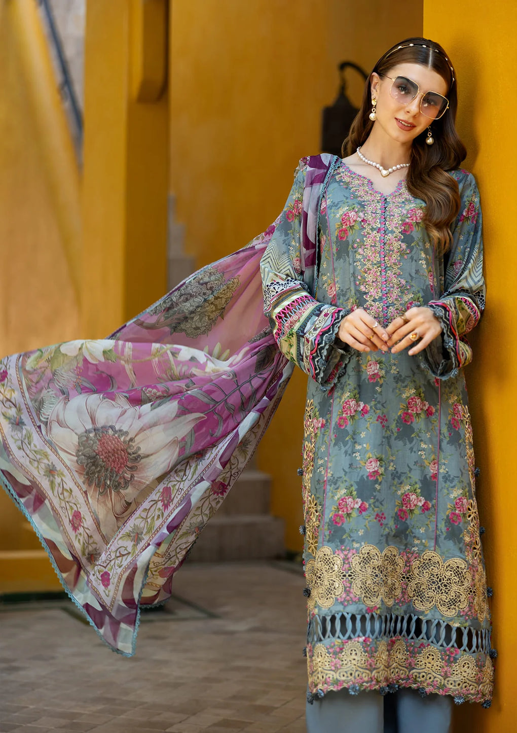 GLORY wearing this beautiful Digital Printed Lawn dress from ELAF SIGNATURE COLLECTION 2025.