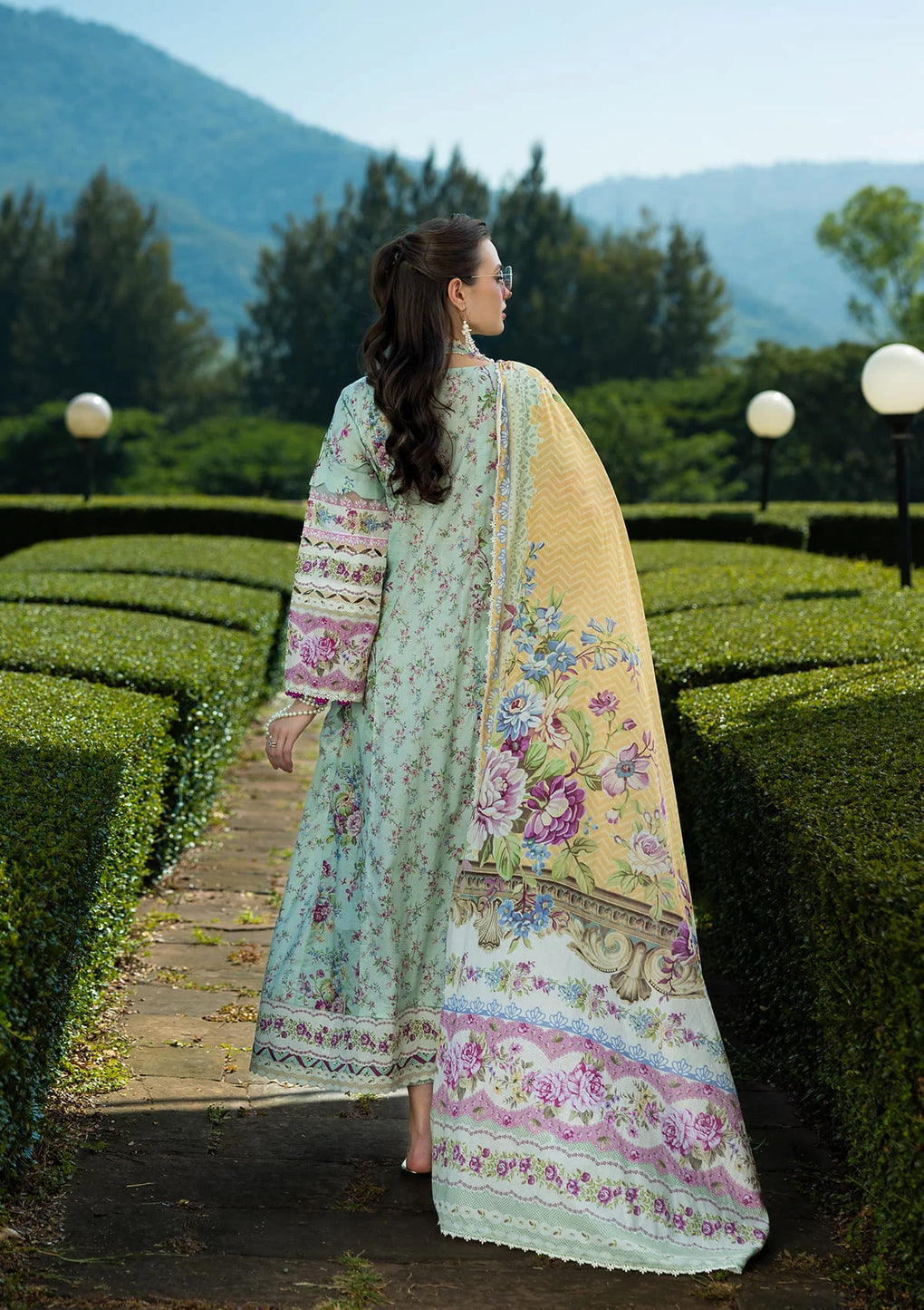 beautiful Printed Voile Dupatta in light florals