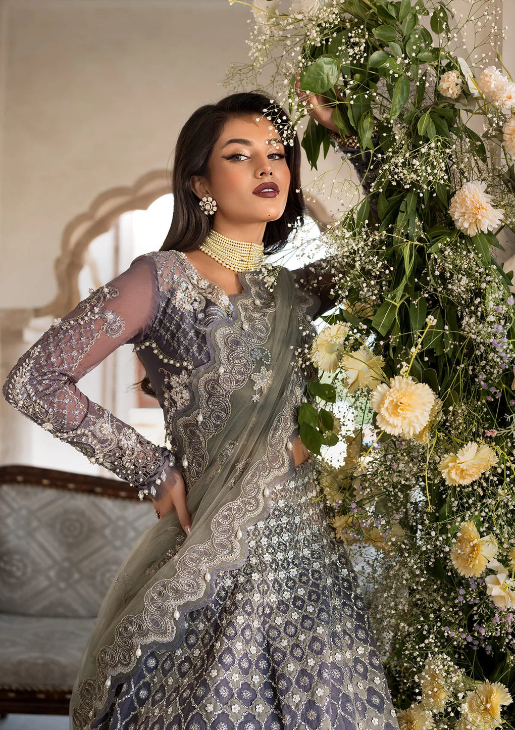 beautiful Embroidered Poly Net Dupatta 