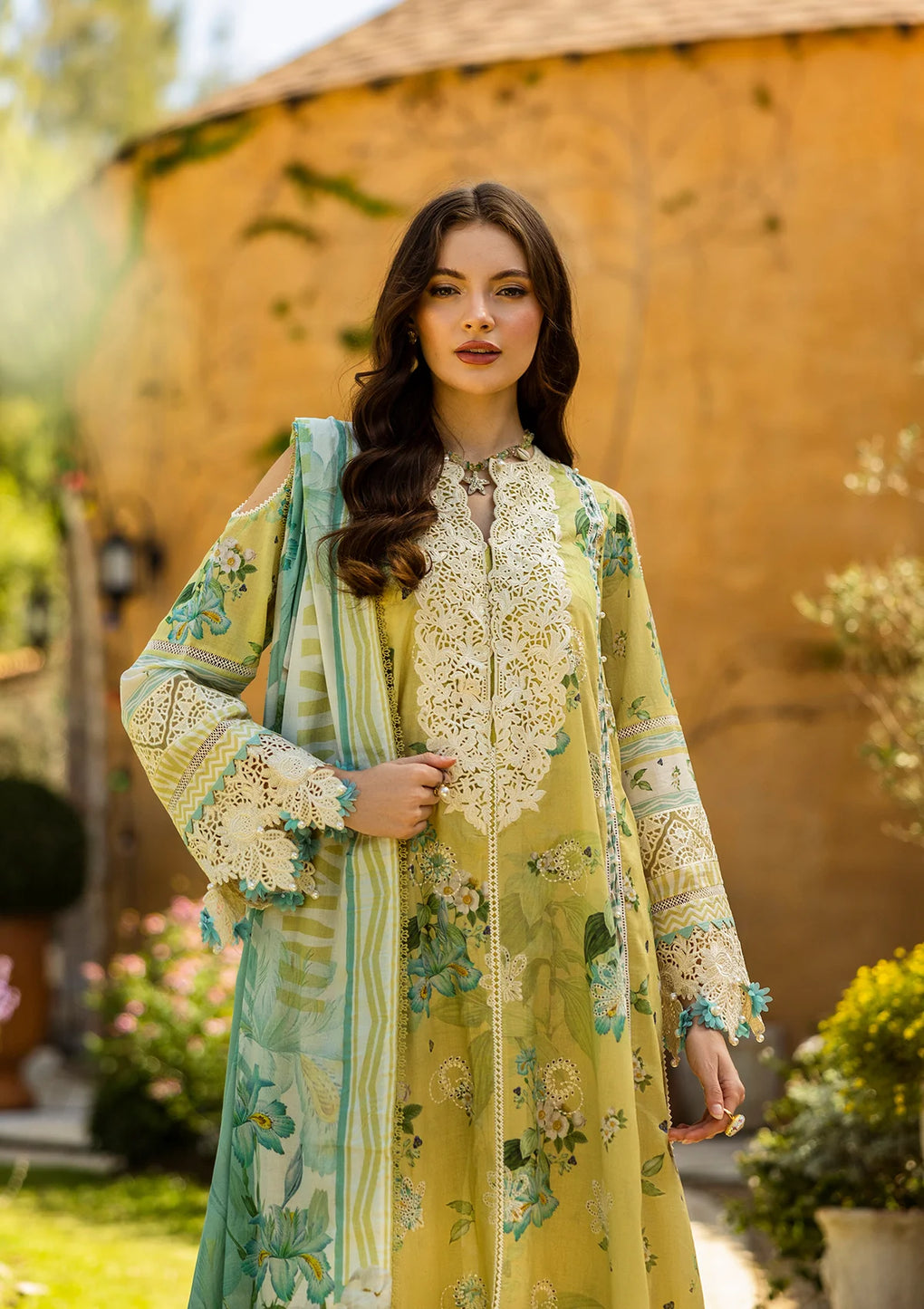 Stunning Digital Printed Voil Dupatta and  Lawn Front.